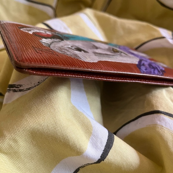 Hand Painted Louis Vuitton Cognac Long Bifold Wallet - Picture 10 of 10